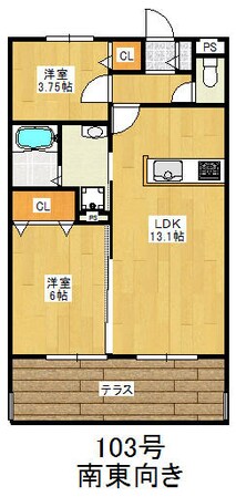 唐人町駅 徒歩9分 1階の物件間取画像